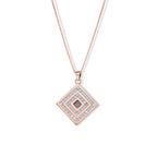 Legacy layered square pendant on a fine chain, shown on a white background
